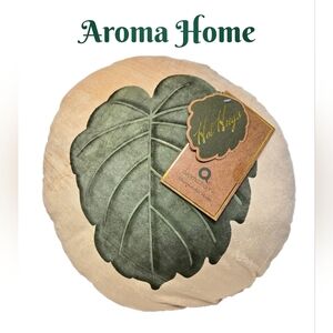 Aroma Home Leaf Design Round Pillow Microwaveable Beads Inside Hot Hugs Plush
